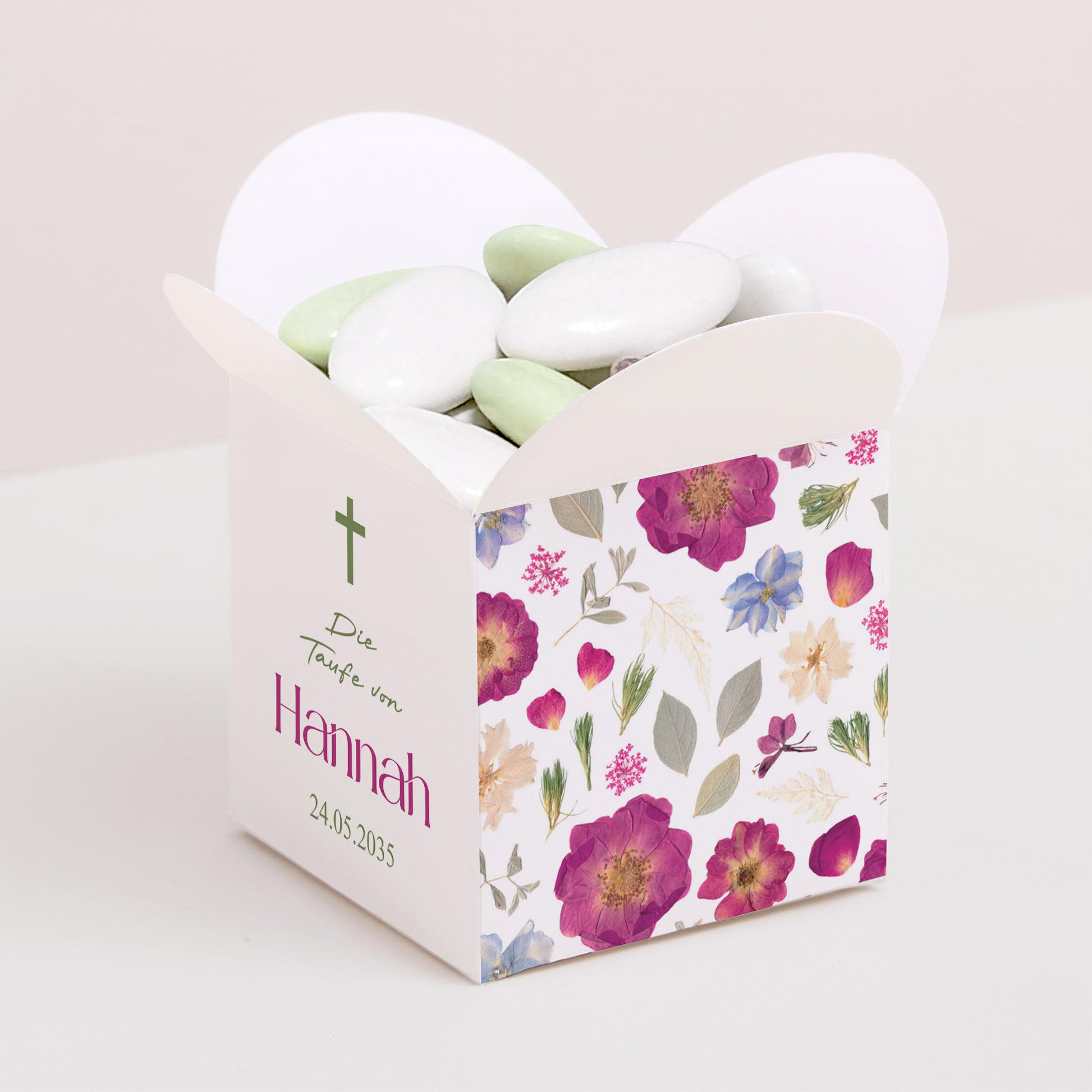 Geschenkbox Taufe Schmetterlingsöffnung Kleine Süßigkeiten foto N° 1
