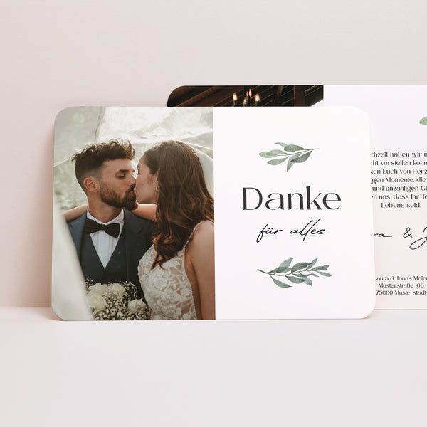 Dankeskarte Hochzeit Landschaft, abgerundete Ränder Erinnerungen an die Liebe foto