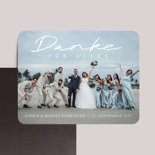 Dankeskarte Hochzeit Set von 8, magnetisch, Landschaft, rechteckige abgerundete Ecken Evidenz foto