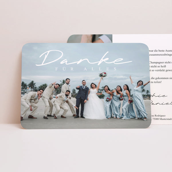 Dankeskarte Hochzeit Landschaft, abgerundete Ränder Evidenz foto