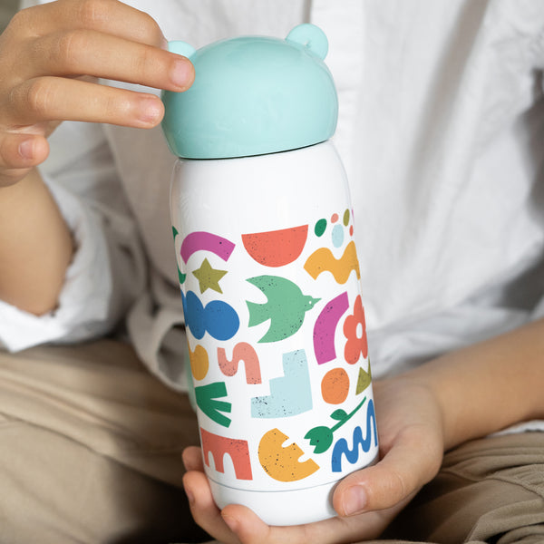 Kinder Trinkflasche Blau, 32 cl Glückliche Formen foto
