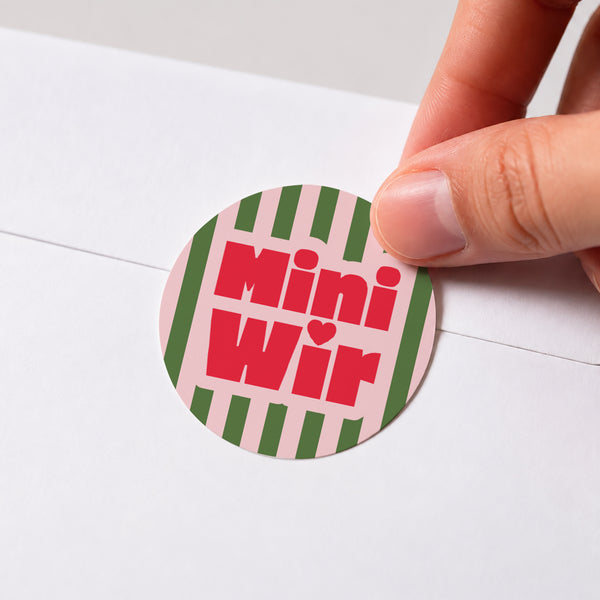 Sticker Geburt Rund Mini Wir foto