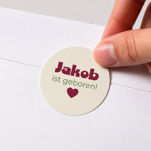 Sticker Geburt Rund Liebesrahmen foto