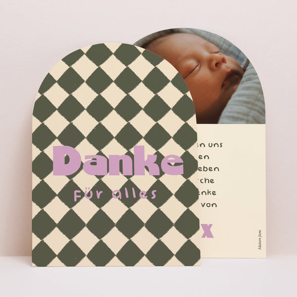 Dankeskarte Geburt Kleine Arche Kleiner Harlekin foto