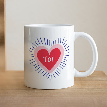 Mug Blanc Cœur rayonnant foto N° 1