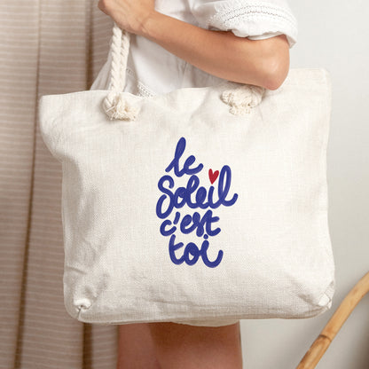 Sac cabas Anse en corde Le soleil c'est toi foto N° 2
