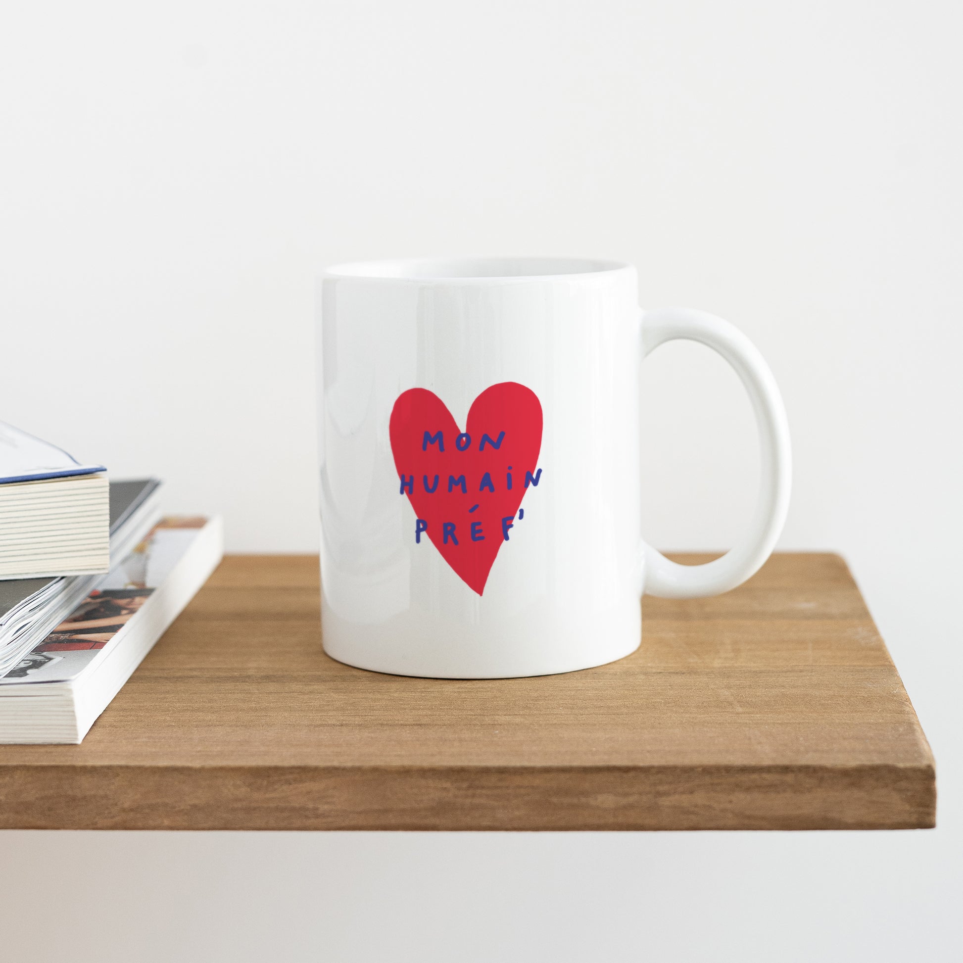 Mug Blanc Mon Humain Préf Rouge foto N° 4