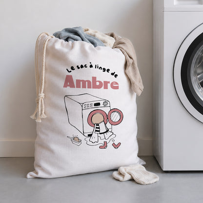Sac à linge Grand format Mission Linge Sale Rose foto N° 1